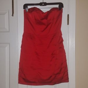 Express red, strapless, mini dress